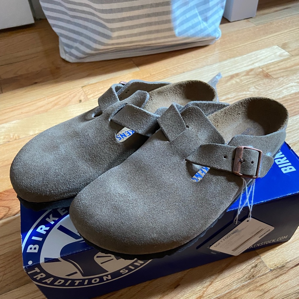 Birkenstock Boston soft footbed in Taupe